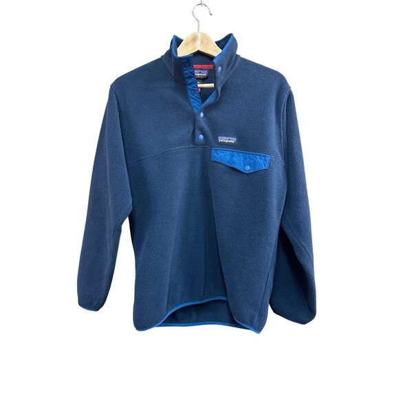 Patagonia Fleece Jacket T Snap Navy / Patagonia Made In USA Synchilla - Picture 1 of 5